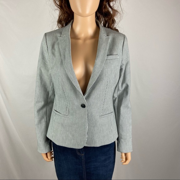 Banana Republic Black White Striped Blazer - Picture 2 of 7